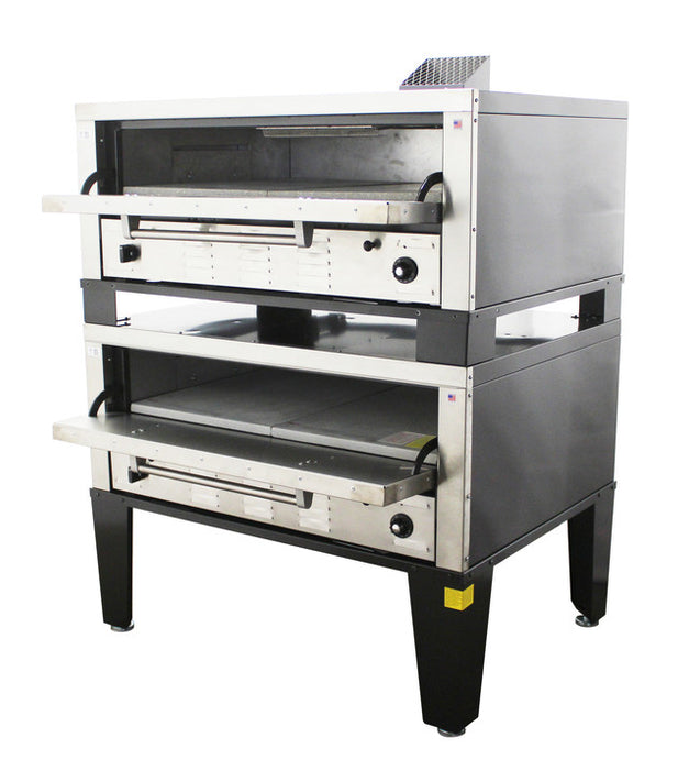 Peerless CW42P Pizza Deck Oven, 2 Deck Double Deck, Gas 60,000 BTU