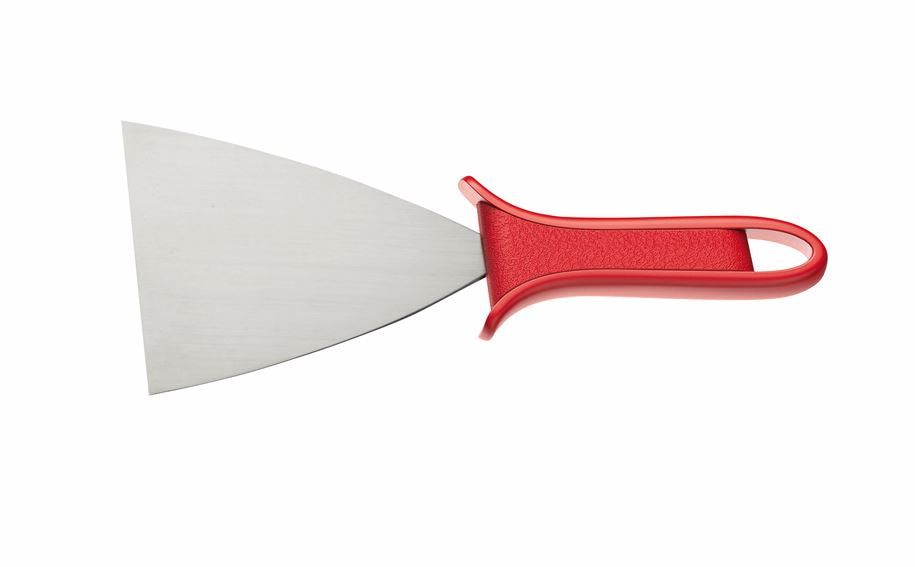 Ampto - 2769/10 Scraper In Stainless Steel High Resistance 4"W X 5"D Red Plastic Ergonomic Handle