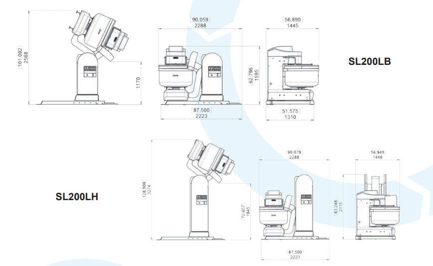 Univex SL200LH Silverline Spiral Mixer with Integrated Lifter, 440 lbs. Maximum Capacity, 72" Discharge Height