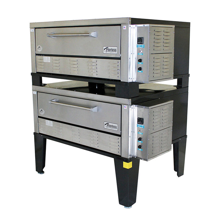 Peerless CE42PESC Electric Pizza Deck Oven, 2 Deck Double Stacked, 16KW