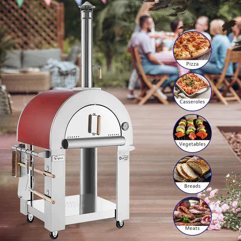 Empava Outdoor Wood Fired Pizza Oven in Italian Red, EMPV-PG06