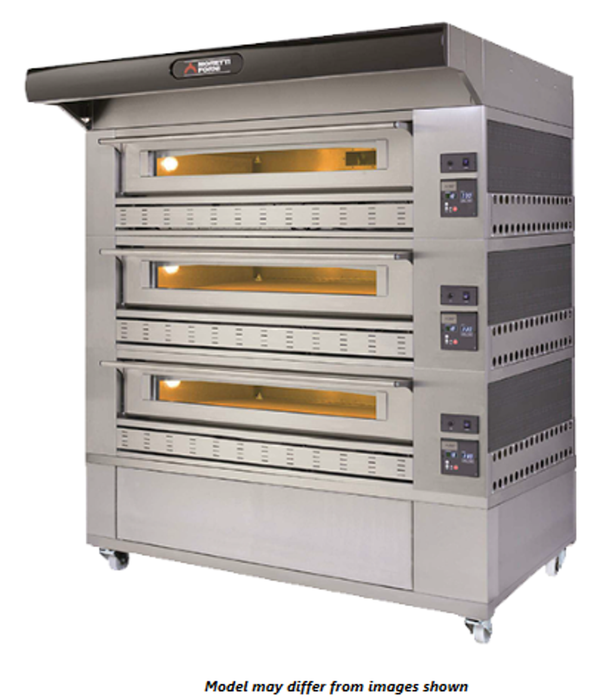 Moretti Forni P150G A3 79" Gas Pizza Oven 3 Decks w/ proofer 330,000 BTU