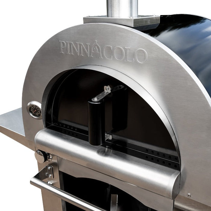 Pinnacolo Ibrido 32" Wood/Gas Hybrid Pizza Oven,  Stainless Steel Outdoor Residential Pizza Oven