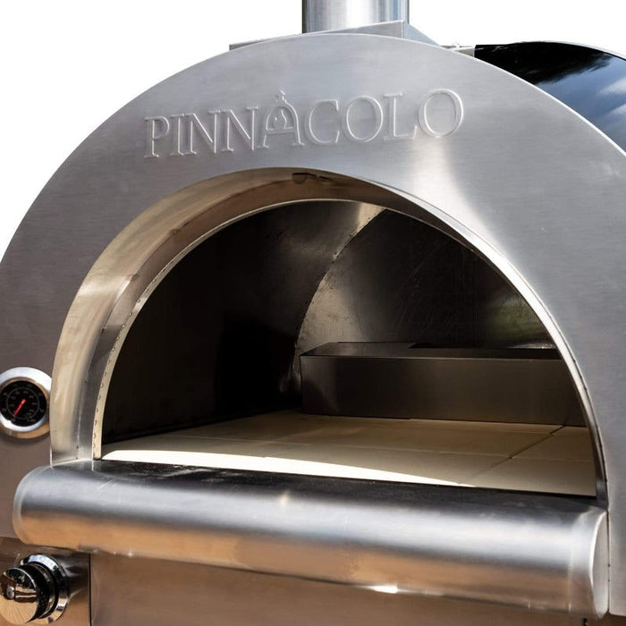 Pinnacolo Ibrido 32" Wood/Gas Hybrid Pizza Oven,  Stainless Steel Outdoor Residential Pizza Oven