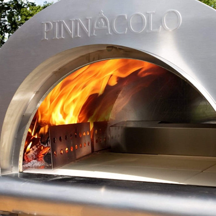 Pinnacolo Ibrido 32" Wood/Gas Hybrid Pizza Oven,  Stainless Steel Outdoor Residential Pizza Oven