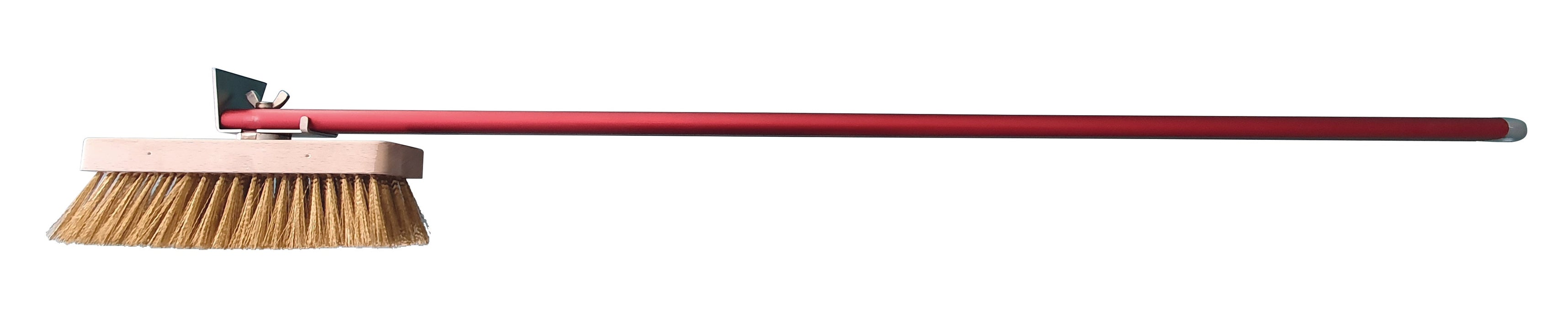 Ampto - AL-RA2467/18 - Brass Pizza oven brush, (W)7" , 59" anodized red aluminum, Made in Italy