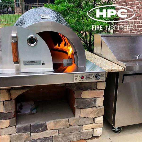 HPC Forno Series Hybrid Gas/Wood Pizza Oven with Portable Cart