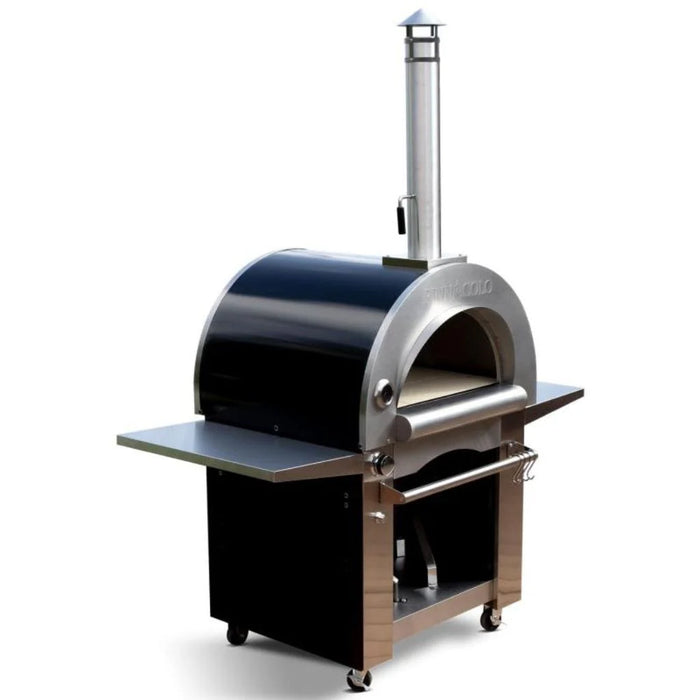 Pinnacolo Ibrido 32" Wood/Gas Hybrid Pizza Oven,  Stainless Steel Outdoor Residential Pizza Oven