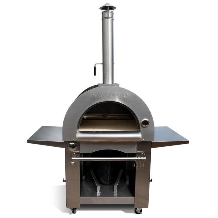 Pinnacolo Ibrido 32" Wood/Gas Hybrid Pizza Oven,  Stainless Steel Outdoor Residential Pizza Oven